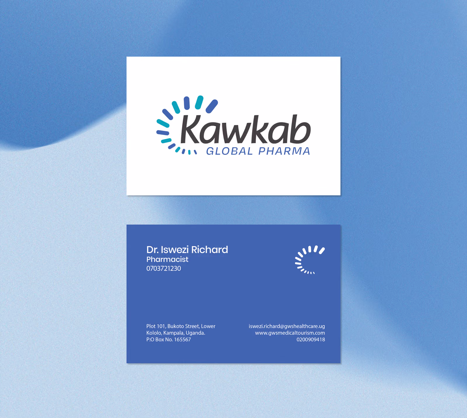 Logo and business card concept for a pharma brand